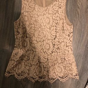 J crew lace peplum top sz 4